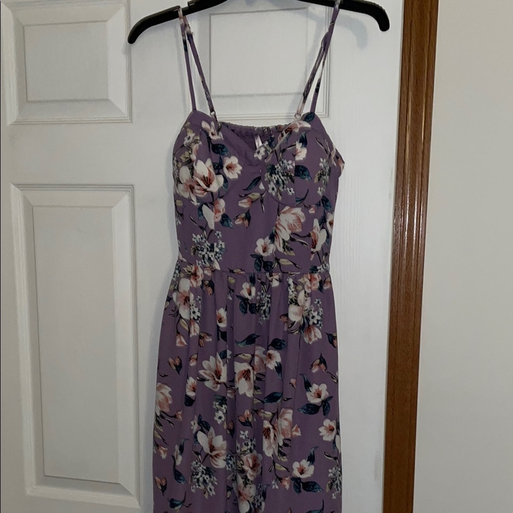 Xhilaration Pink and White Sundress Sleeveless Midi